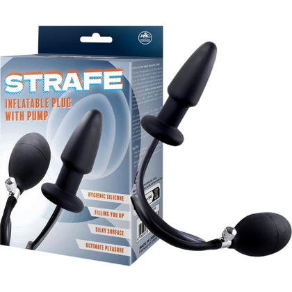 Introducing the Lustify Inflatable Plug with Pump - Model X1 for Men, Women, and Couples: A Hygienic Silicone Anal Pleasure Toy in Elegant Black 🖤 - Adult Naughty Store