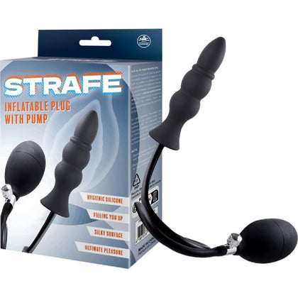 Discover the *[Brand Name]* Inflatable Ribbed Plug with Pumps: Model RS-200 for Men, Anal Pleasure, in Silky Black