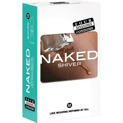 Naked Shiver 12's Intense Sensation Lubricated Condoms for Couples - Heightened Arousal and Pleasure - 54mm Nominal Width - Transparent