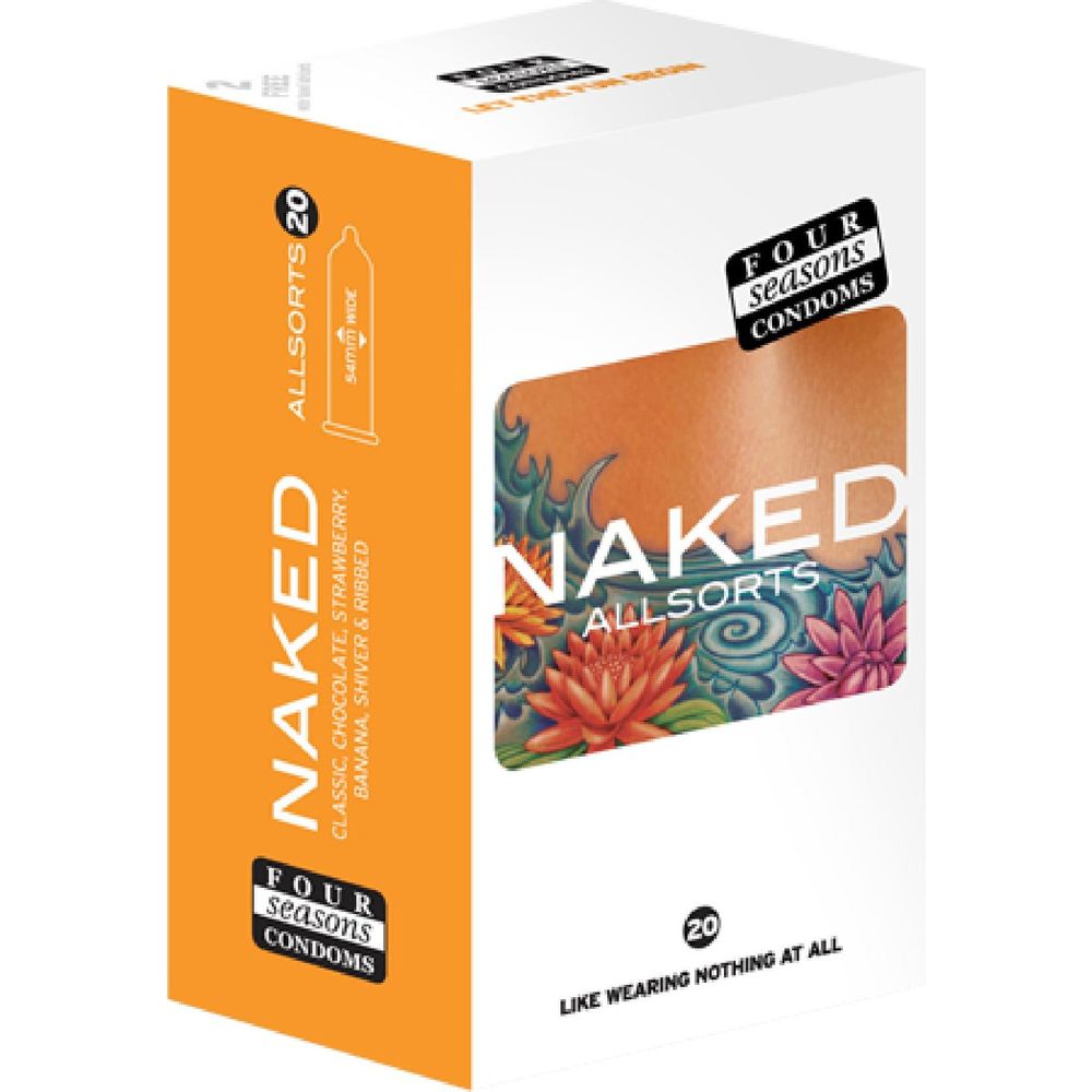 Naked Allsorts 20's: Sensational Variety Pack of Ultra-Thin Condoms for Unforgettable Pleasure