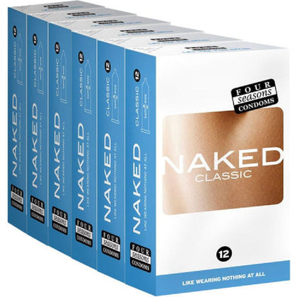 Four Seasons Naked Classic Ultra-Thin Condoms (6 X 12's Tray) - For Enhanced Sensitivity and Pleasure - Transparent