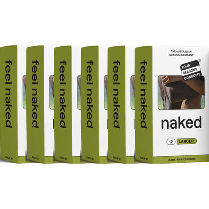 Four Seasons Naked Larger Condom for Men - 60mm Nominal Width - Sheer Pleasure - Translucent