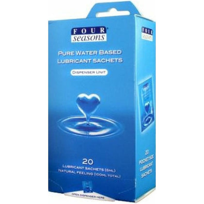 Four Seasons Water-Based Lube Sachets (20PK) - Enhance Intimacy with Long-Lasting Lubrication for Couples - Non-Greasy, Natural Feeling Gel - Safe for All Latex and Non-Latex Condoms - 5ml Sachets