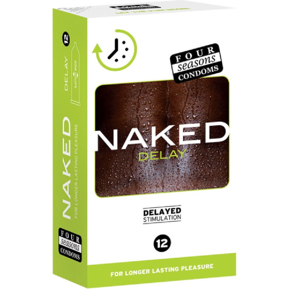 Introducing the SensaPleasure Naked Delay 12's Premium Delay Condoms for Men - Ultimate Pleasure and Extended Intimacy Experience - Clear