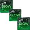 Four Seasons Glow N' Dark 144's Light-Up Condoms - Model: Glow N' Dark - Gender-Neutral - Enhance Sensory Pleasure - Cyan Glow