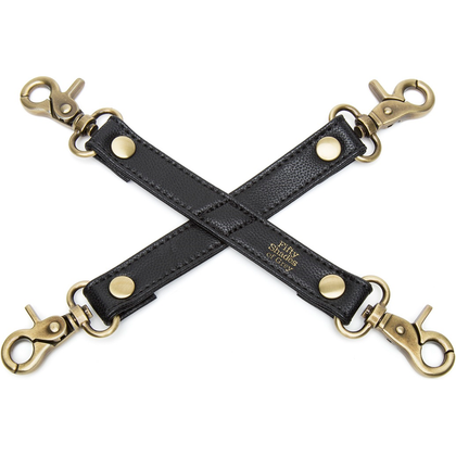 Fifty Shades of Grey Bound to You Hog Tie - Premium Faux Leather Hogtie Restraint System for Couples, Model X123, Unisex, Intense Bondage Play, Black and Gold
