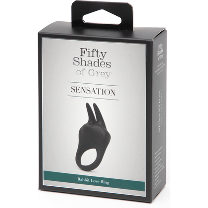 Fifty Shades of Grey Sensation Rechargeable Vibrating Rabbit Love Ring - Miniature Beginner-Friendly Couples Toy, Model RS-500, Unisex Pleasure for Intense Bedroom Experiences - Black - Adult Naughty Store