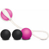 Introducing the Sensual Pleasure Geisha Balls Magnetic - Model GBM-27: The Ultimate Magnetic Kegel Exerciser for Women in Pink and Black - Adult Naughty Store