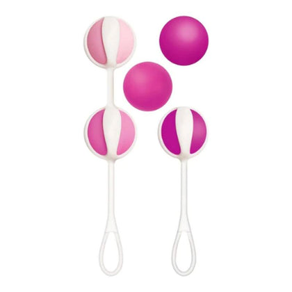 Introducing the Sensual Bliss Sugar Pink Geisha Balls 3 - Premium Silicone Kegel Balls for Women's Intimate Pleasure