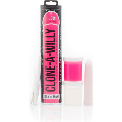 Clone-A-Willy Glow Pink Vibrating Silicone Penis Casting Kit - Model X1 - Personalized Pleasure for Him and Her - Intimate Glow-in-the-Dark Experience