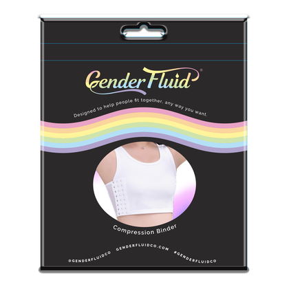 Introducing the Gender Fluid Chest Compression Binder White Large by FlexiFit - Model X1: The Ultimate Support and Comfort for All Genders!