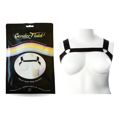 Introducing the Gender Fluid Mason Harness L-XXL Black: A Versatile and Sensual Body Accessory