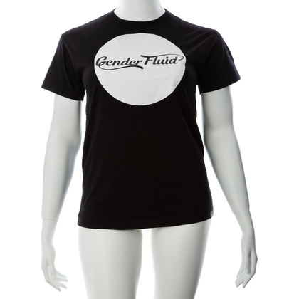 Introducing the EmpowerX Gender Fluid LogoTee: Medium Black - Unleash Your Authentic Self and Stand Against Transphobic Harassment and Discrimination