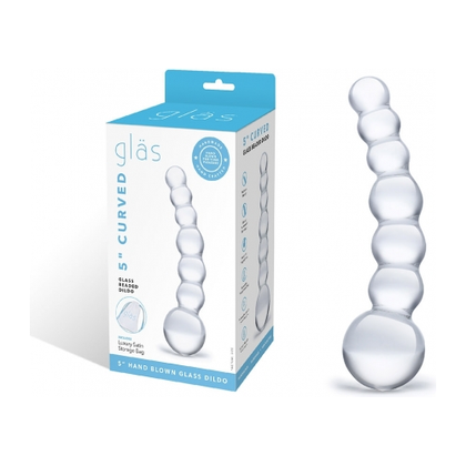 gläs Curved Glass Beaded Dildo - Model X1: Ultimate Pleasure for All Genders - Exquisite Clear Glass Design