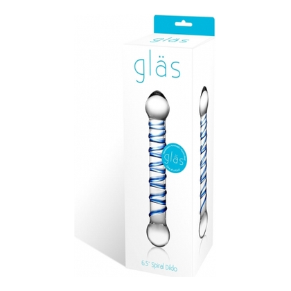 Introducing the Crystal Pleasure Co. Glass Spiral Dildo - Model S6.5: Unleash Sensual Bliss with the Exquisite Blue Spiral Pleasure Wand
