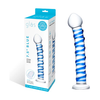 Blue Spiral Glass Dildo - Adult Naughty Store