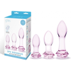 Introducing the Sensual Glass Rosebud Butt Plug Set - Model 3PC-GBPS-2021: A Mesmerizing Journey of Pleasure! - Adult Naughty Store