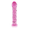 Introducing the Crystal Pleasure Glass Romance 2 Pink 7in - Sensual Glass Dildo for All Genders, Designed for Intimate Satisfaction in Crystal-Clear Pink - Adult Naughty Store