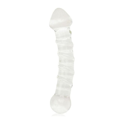 Glass Romance 5 Clear 7in - The Sensual Pleasure Elixir for Her: Exquisite Glass Dildo Model GR5-7C, Designed for Intimate Ecstasy, Crystal Clear - Adult Naughty Store