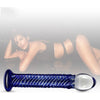 Introducing the Glass PleasureCo 7 Blue 7.5in Sensual Glass Dildo - Model GRC-7B75 - Unisex Pleasure for Unforgettable Intimacy - Adult Naughty Store