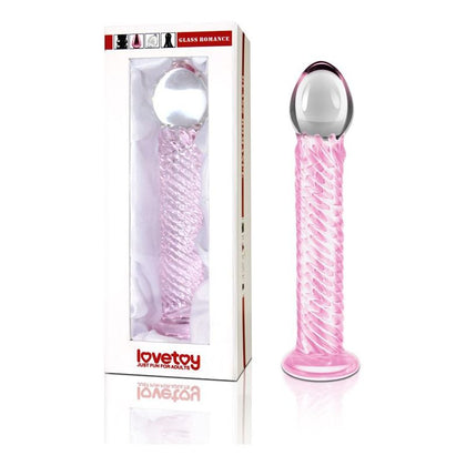 Glass Romance 7 Pink 7.5in - Sensual Glass Dildo for Intimate Pleasure - Adult Naughty Store