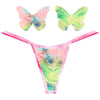 Sensual Delights presents the Exquisite Pleasure Package: Rainbow Sherbet Tie Die Butterfly Pastie and Panty Set - Adult Naughty Store