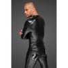 Dominator Power Wetlook Men's Jacket with Pleated PVC Epaulets - Model DWJ-9000X - Black - Adult Naughty Store