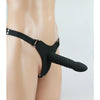 Luxurious Harmony HAR050 Silicone Strap-On Harness with Screw-In Dong - G-String or Jock Strap Style - Female/Male Pleasure - Black - Adult Naughty Store