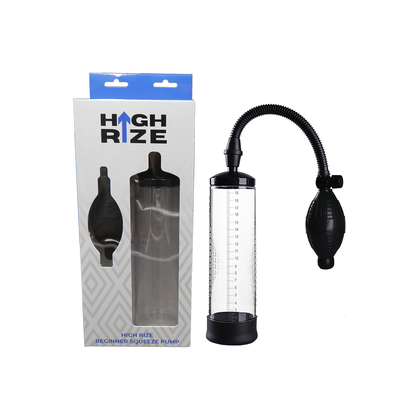 High Rize Beginner Squeeze Pump - Powerful Male Penis Enlargement Device, Model HR-100, Designed for Men, Enhances Pleasure and Stamina, Black