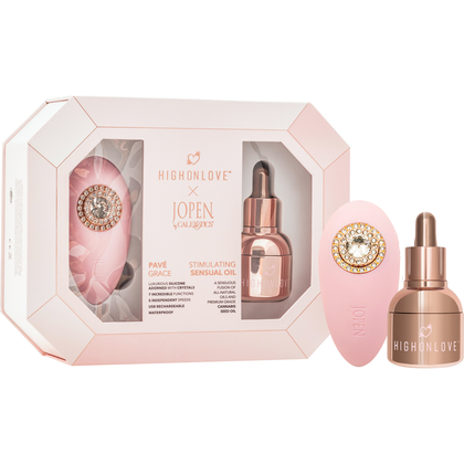 HighOnLove Pave Grace Objects Of Desire Gift Set - Sensual Oil & Palm Massager for Women - HOL-1830-3A - Clitoral Stimulation - Intimate Pleasure - Sparkling Crystal Adornments - Elegant Blac - Adult Naughty Store