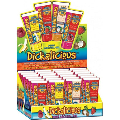 Dickalicious Penis Arousal Cream - Dickalicious Arousal Gel 2 oz. for Men - Intimate Pleasure Enhancement - Exciting Flavors - Water Soluble - Raspberry Pina Colada Banana Strawberry