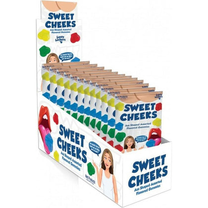 Sweet Cheeks Gummies Ass Shaped Flavoured Gummies 12-Pack - Model: Ass Shaped Assorted Flavored Gummies - Unisex Oral Pleasure Toy - Assorted Colours - Adult Naughty Store