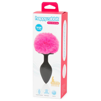 Happy Rabbit Non Vibrating Butt Plug Large Black/Pink - Adult Naughty Store