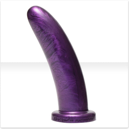 Introducing the luxurious Plum Orchid Large Silicone Dildo (Model: 810476010645) for Women | Vaginal and Anal Pleasure | Orchid Purple