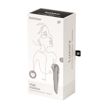 Satisfyer High Fashion Pressure-Wave Clitoral Stimulator - Model SF-2021 - Women's Pleasure Toy - Brushed Aluminium