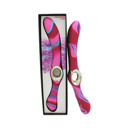 Introducing the Entice Colourful Camo Double Ended Vibrator - Model ECV-001: A Versatile Pleasure Delight for All Genders! - Adult Naughty Store