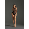 Love in Leather LIN60156 Fishnet Halter Neck Crotchless Bodystocking - Unleash Pleasure in Black - Adult Naughty Store