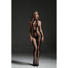 Love in Leather LIN75191 Extreme Net Halter-Neck Bodystocking - Crotchless - One Size - Black - Adult Naughty Store