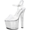 Lapdance Shoes Clear Platform Sandal with Quick Release Strap 7in Heel Size 7 - Elegant Transparent High Heels for Unforgettable Occasions - Adult Naughty Store