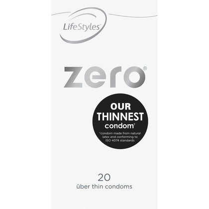 LifeStyles Zero 20 Ultra-Thin Condoms - Model Z20 - Unisex - Enhanced Sensation and Protection - Clear