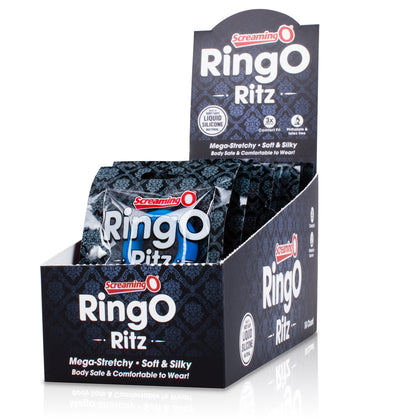 Ring O Ritz Liquid Silicone Stretchy Cock Rings - Model 20817483013588 - Unisex Pleasure Enhancer - Black, Blue, Red
