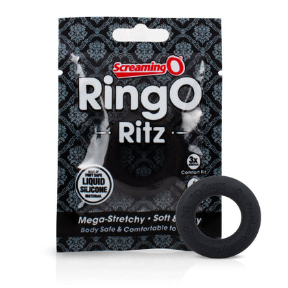 Ring O Ritz Black Premium Liquid Silicone Ultra-Soft Cock Ring Model 817483013560 for Men | Intensify Pleasure with Comfort | 🖤