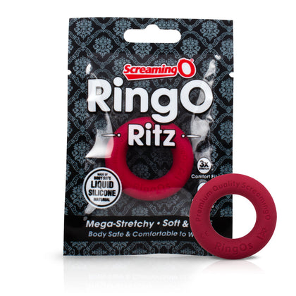 Experience Ultimate Pleasure with Ritz Red Premium Liquid Silicone Ultra-Soft Mega-Stretchy Cock Ring, Model 817483013584, for Men, Designed for Enhanced Pleasure in Striking Red Hue
