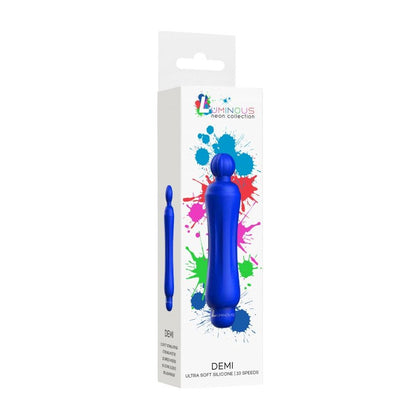 Demi - Luminous Royal Blue ABS Bullet with Silicone Sleeve - 10-Speeds - Unisex Pleasure Toy