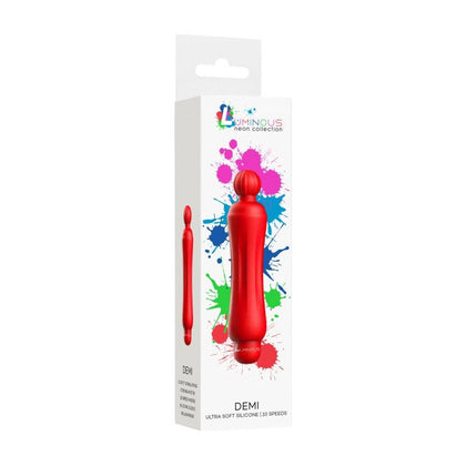 Demi - Luminous 10-Speed ABS Bullet with Silicone Sleeve - Red - Powerful Pleasure for All Genders