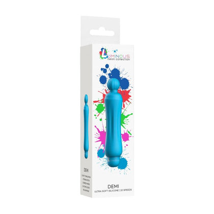 Demi - Luminous ABS Bullet With Silicone Sleeve - 10-Speeds - Turquoise - Powerful Pleasure for All Genders