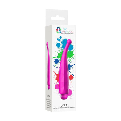 Introducing the Lyra ABS Bullet With Silicone Sleeve - 10-Speeds - Fuchsia: A Powerful Pleasure Companion for All Genders!