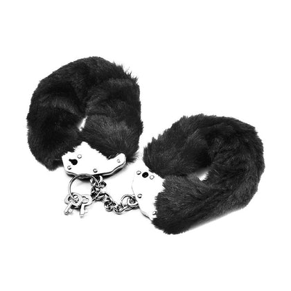Introducing the Luxe Pleasure Collection: Sensual Delights Fluffy Hand Cuffs BLK - Model SDC-5000 - Unisex - Wrist Restraints for Intimate Exploration - Black