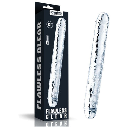 Sensual Pleasures Clear Double Dildo 12in - The Ultimate Dual Delight for Alluring Adventures