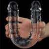 Sensual Pleasures Clear Double Dildo 12in - The Ultimate Dual Delight for Alluring Adventures
